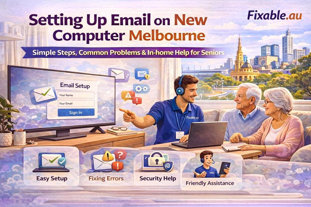 Setting Up Email on New Computer Melbourne Simple Steps, Common Problems & In-home Help for Seniors